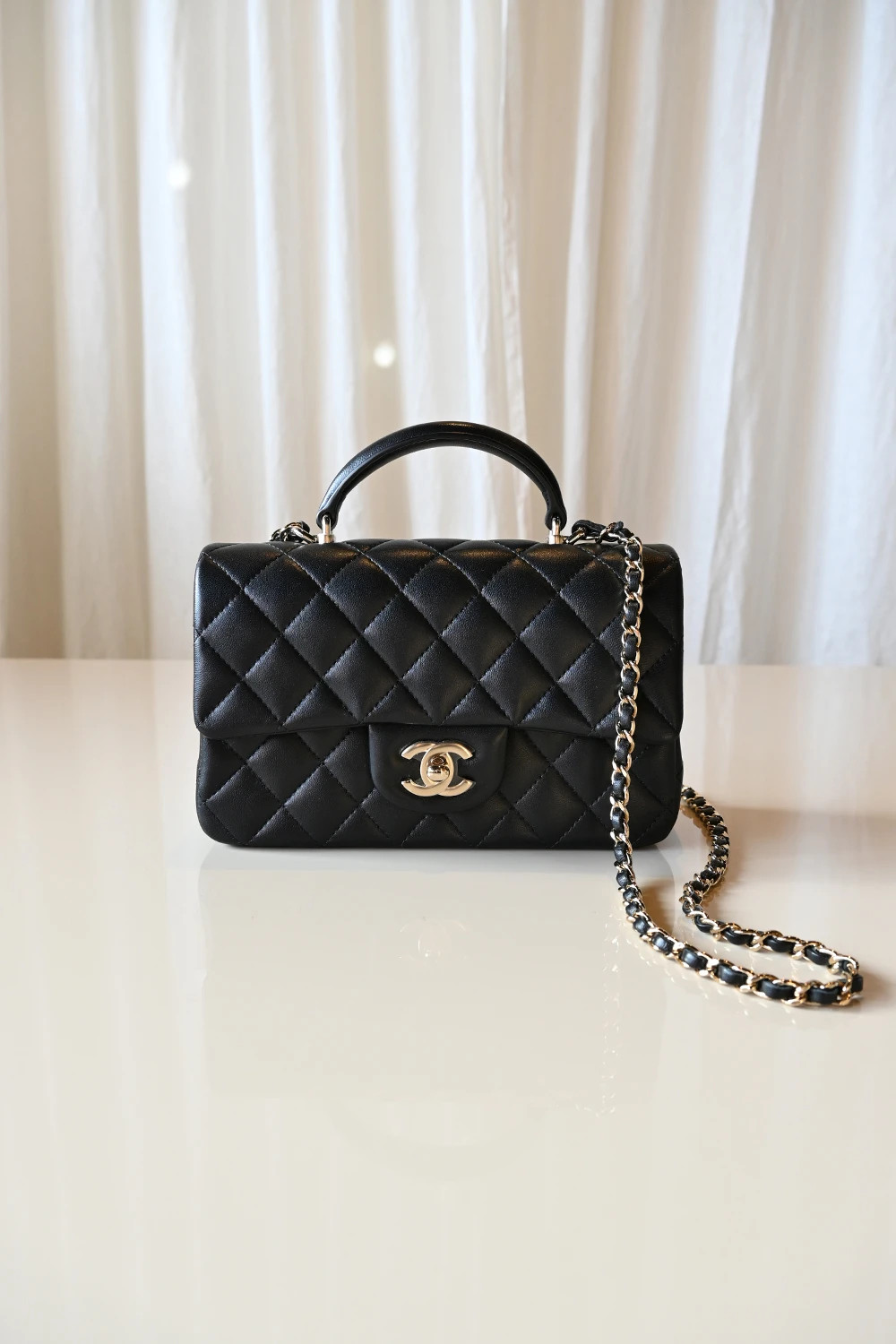 Chanel Mini Rectangular top handle | black